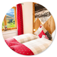 Romantische Zwei-Raum-Ferienwohnung Geigelstein im Gästehaus Schönfeld
