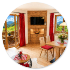 Romantische Zwei-Raum-Ferienwohnung Geigelstein im Gästehaus Schönfeld